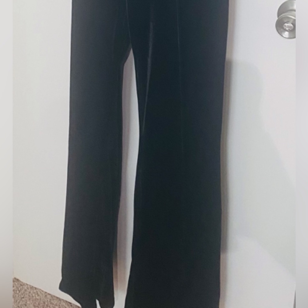 Black faux suede pants -long